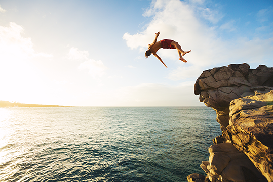 jump from cliff